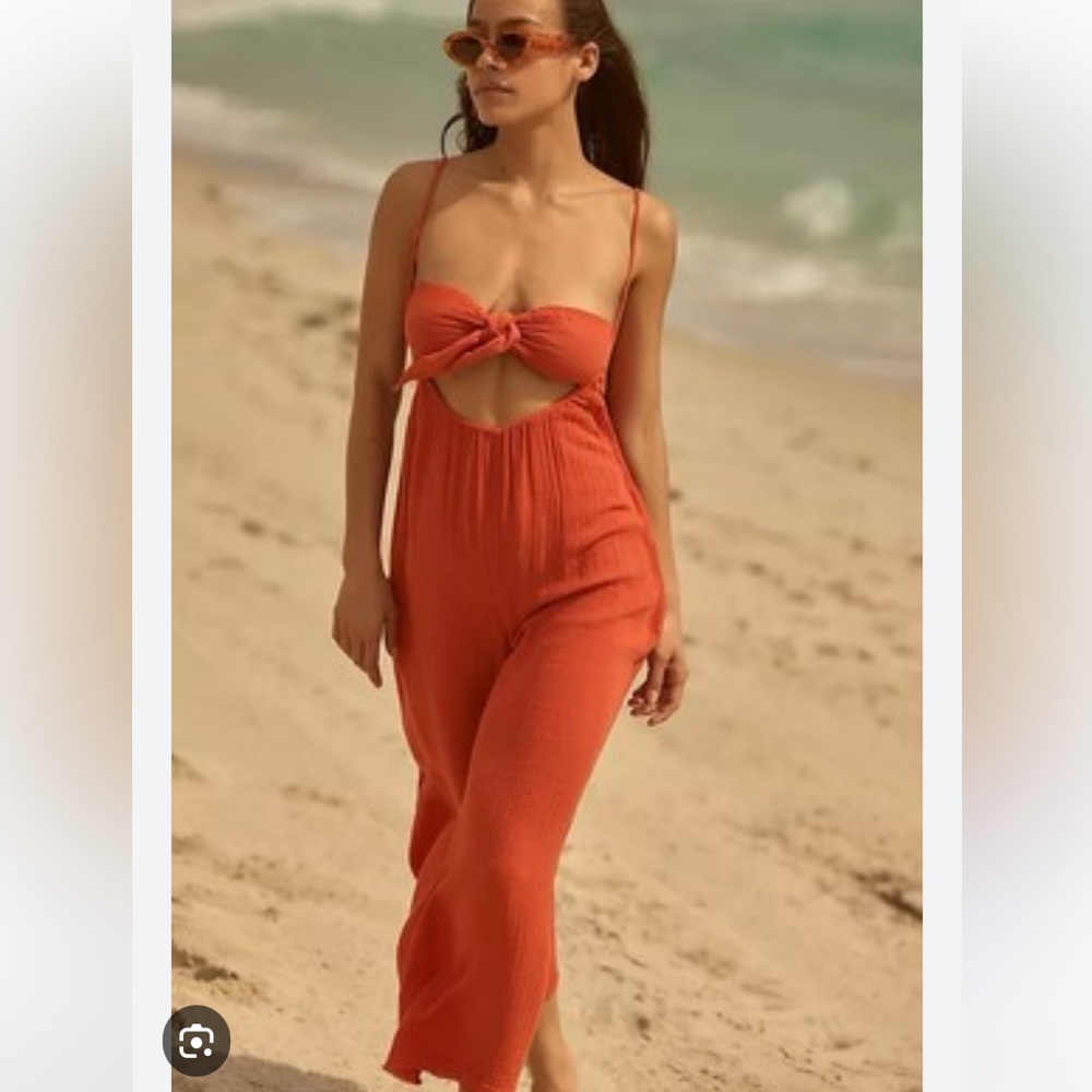 Anthropologie Orange Jumpsuit and top